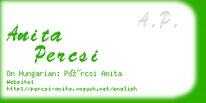 anita percsi business card